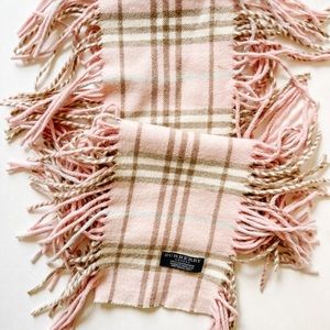 Burberry Pink Plaid Scarf Good Condition